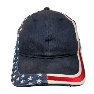American Flag Strapback Hat Blue One Size Old Glory Patriotic Falcon